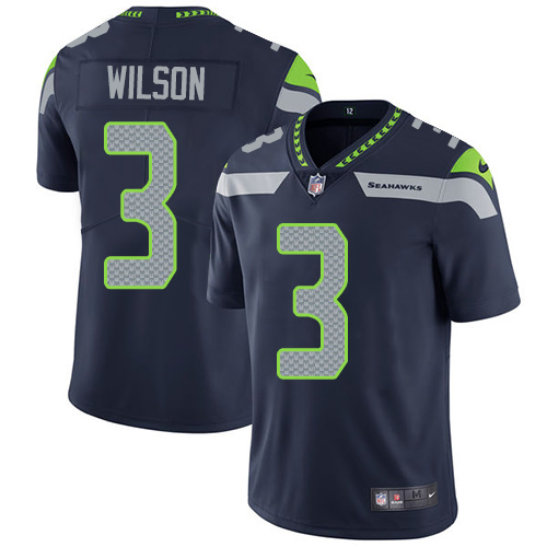 2019 Men Seattle Seahawks #3 Wilson blue Nike Vapor Untouchable Limited NFL Jersey
